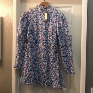 Nasty Gal Floral Puffed Sleeve Min Dress